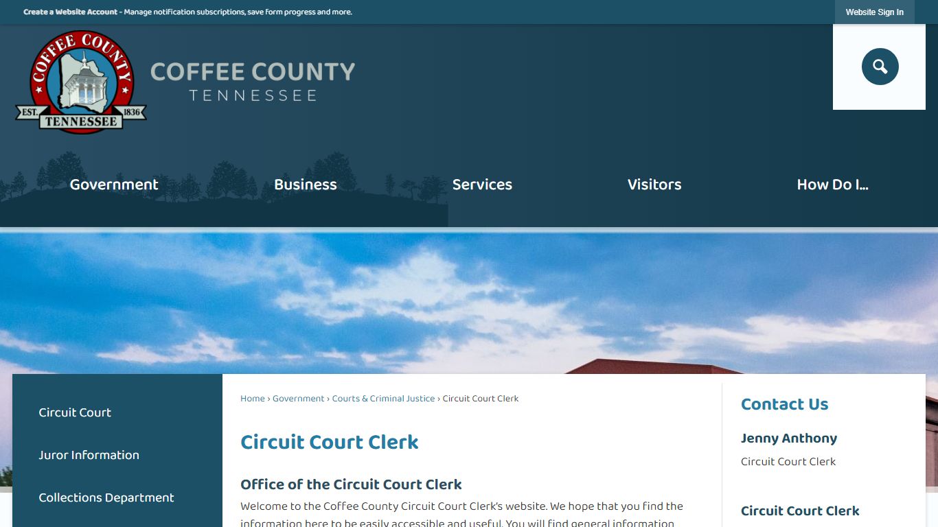 Circuit Court Clerk | Coffee County, TN